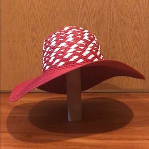 Red & White Floppy Hat - summer styles -wide brim